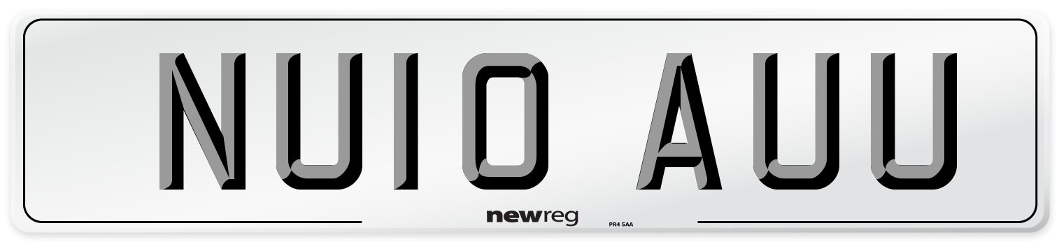 NU10 AUU Number Plate from New Reg